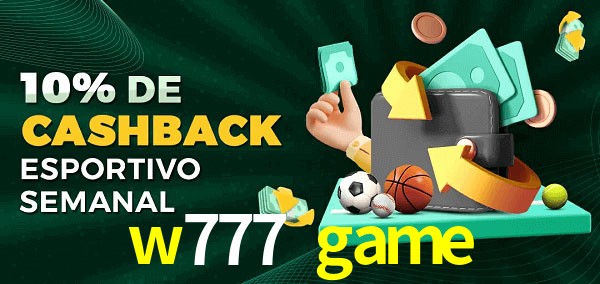 10% de bônus de cashback na w777 game